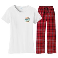 Anti Social Lifting Club Retro Groovy Women's Flannel Pajama Set