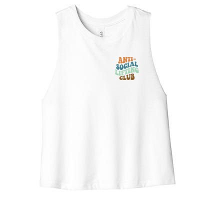 Anti Social Lifting Club Retro Groovy Women's Racerback Cropped Tank