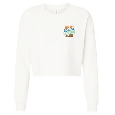 Anti Social Lifting Club Retro Groovy Cropped Pullover Crew