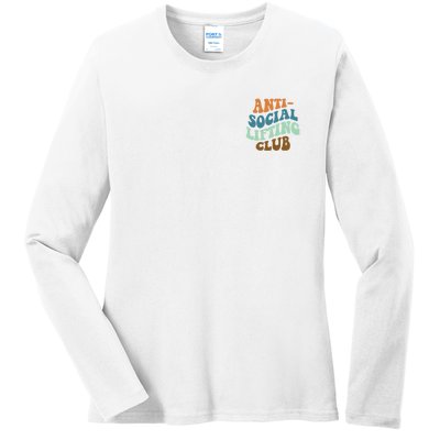 Anti Social Lifting Club Retro Groovy Ladies Long Sleeve Shirt