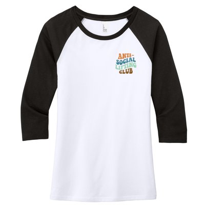 Anti Social Lifting Club Retro Groovy Women's Tri-Blend 3/4-Sleeve Raglan Shirt