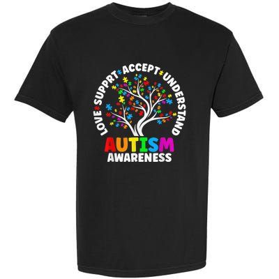 Autism Shirt Love Accept Support Autistic Autism Awareness Garment-Dyed Heavyweight T-Shirt