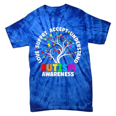 Autism Shirt Love Accept Support Autistic Autism Awareness Tie-Dye T-Shirt