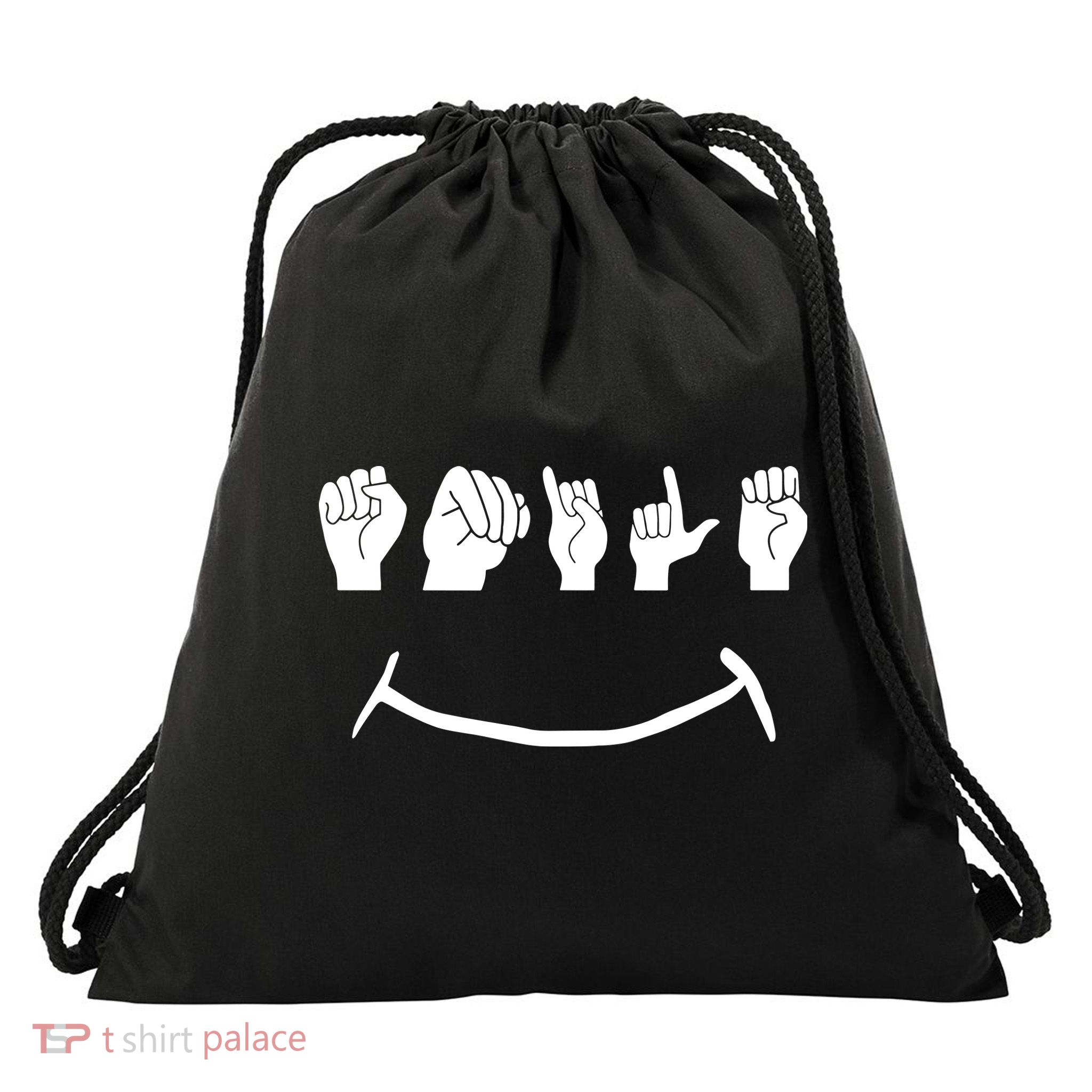 American Sign Language Drawstring Bag