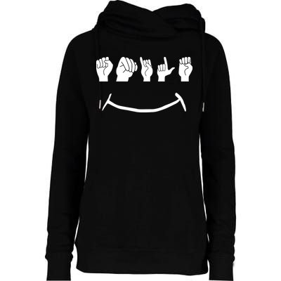 American Sign Language Womens Funnel Neck Pullover Hood