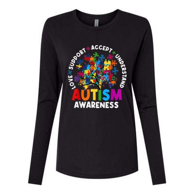 Autism Shirt Love Accept Support Autistic Autism Awareness Womens Cotton Relaxed Long Sleeve T-Shirt