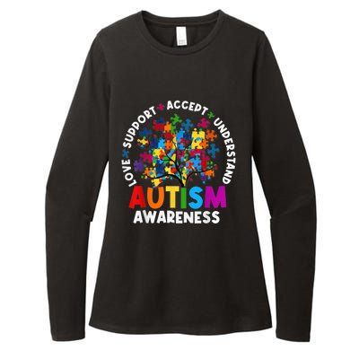 Autism Shirt Love Accept Support Autistic Autism Awareness Womens CVC Long Sleeve Shirt