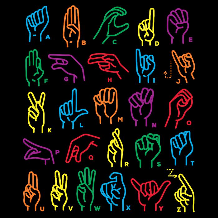Abc Sign Language Chart Teacher Hand Letter Alphabet Asl Cooling Performance Crew T-Shirt