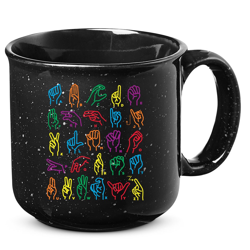 Abc Sign Language Chart Teacher Hand Letter Alphabet Asl 15oz Campfire Ceramic Mug