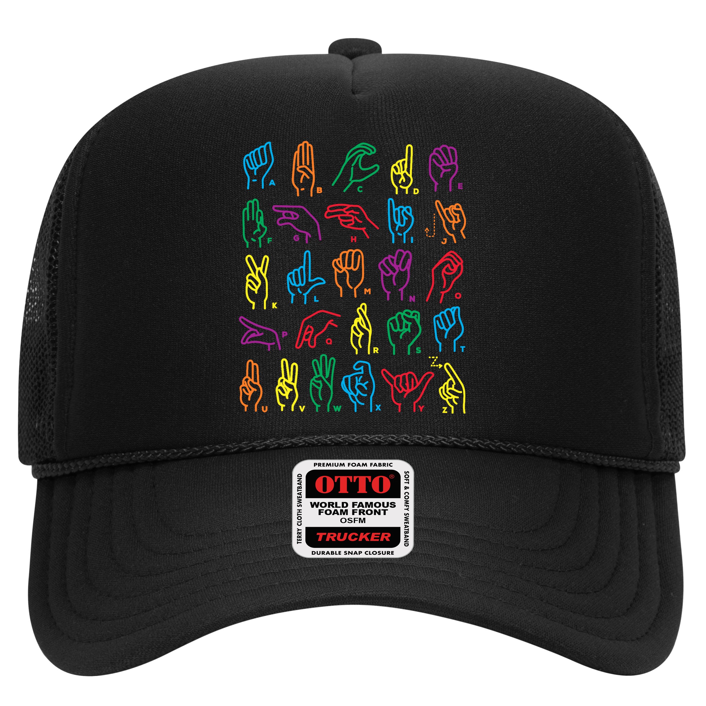 Abc Sign Language Chart Teacher Hand Letter Alphabet Asl Hat
