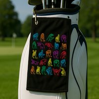 Abc Sign Language Chart Teacher Hand Letter Alphabet Asl Golf Towel