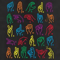 Abc Sign Language Chart Teacher Hand Letter Alphabet Asl Golf Towel