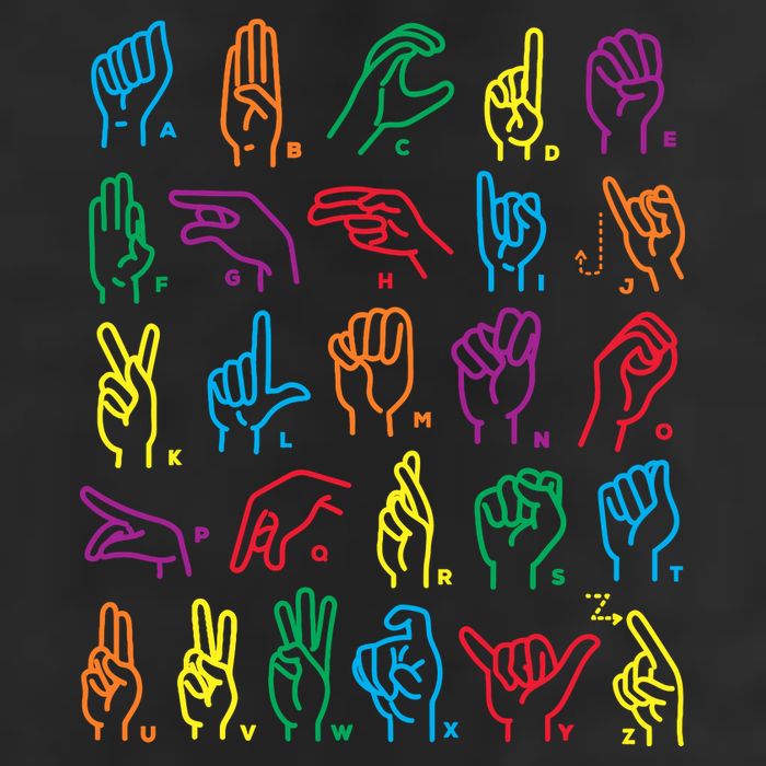 Abc Sign Language Chart Teacher Hand Letter Alphabet Asl Golf Towel