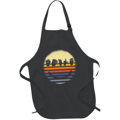 American Sign Language Asl Smile Full-Length Apron With Pockets