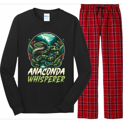 Anaconda Snake Lover Reptile Boa Serpent Snake Whisperer Gift Long Sleeve Pajama Set