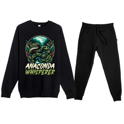 Anaconda Snake Lover Reptile Boa Serpent Snake Whisperer Gift Premium Crewneck Sweatsuit Set