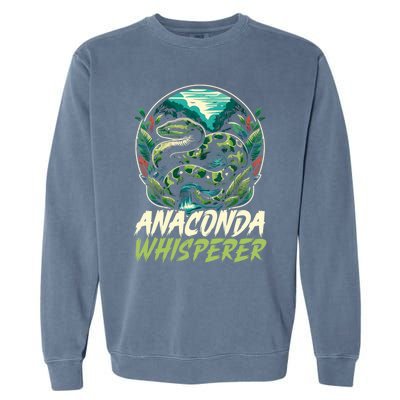 Anaconda Snake Lover Reptile Boa Serpent Snake Whisperer Gift Garment-Dyed Sweatshirt