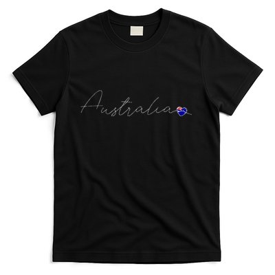 Australia Simple Love Australian Flag Heart On Australia T-Shirt