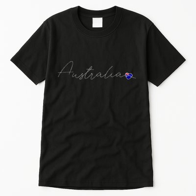 Australia Simple Love Australian Flag Heart On Australia Tall T-Shirt