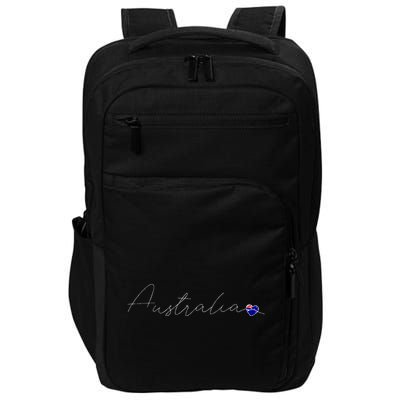 Australia Simple Love Australian Flag Heart On Australia Impact Tech Backpack