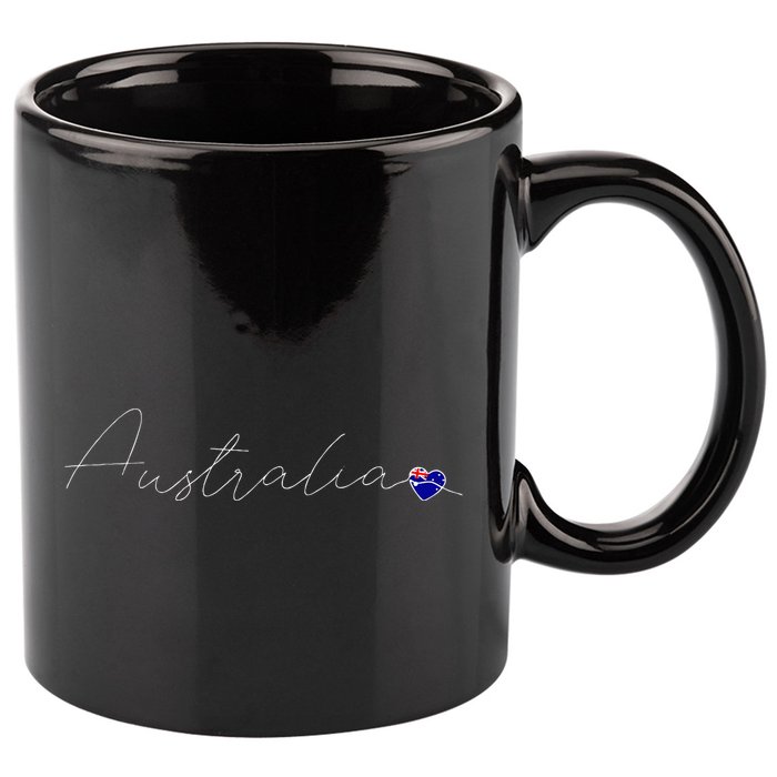 Australia Simple Love Australian Flag Heart On Australia 11oz C Handle Ceramic Mug