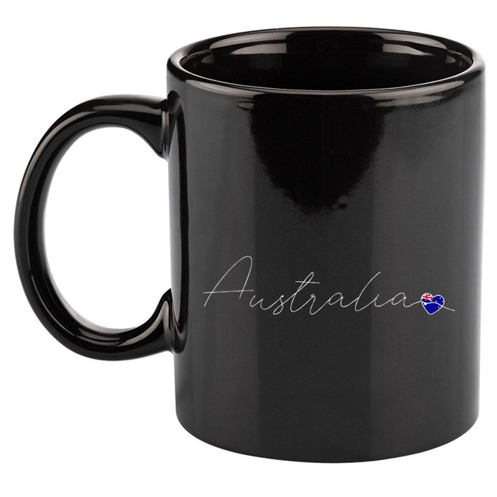 Australia Simple Love Australian Flag Heart On Australia 11oz C Handle Ceramic Mug