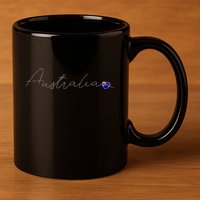 Australia Simple Love Australian Flag Heart On Australia 11oz C Handle Ceramic Mug