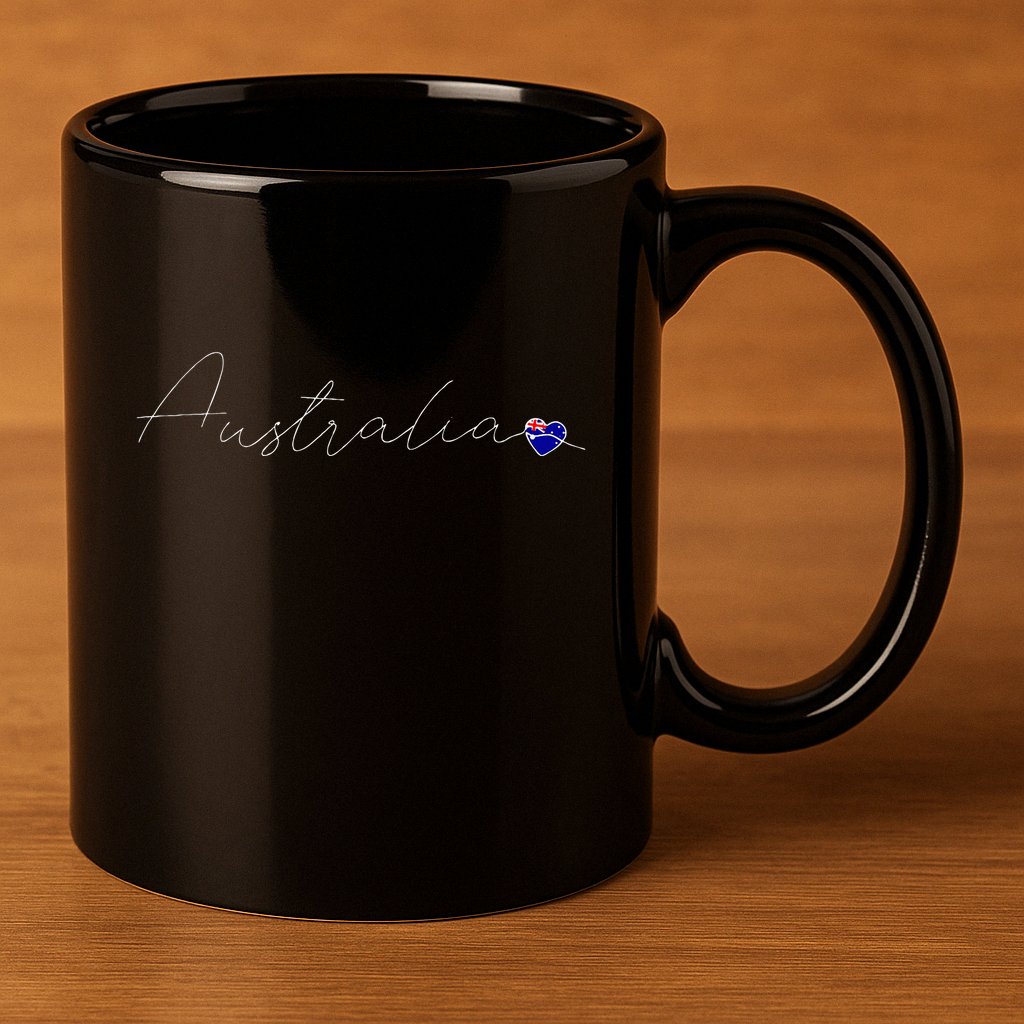 Australia Simple Love Australian Flag Heart On Australia 11oz C Handle Ceramic Mug