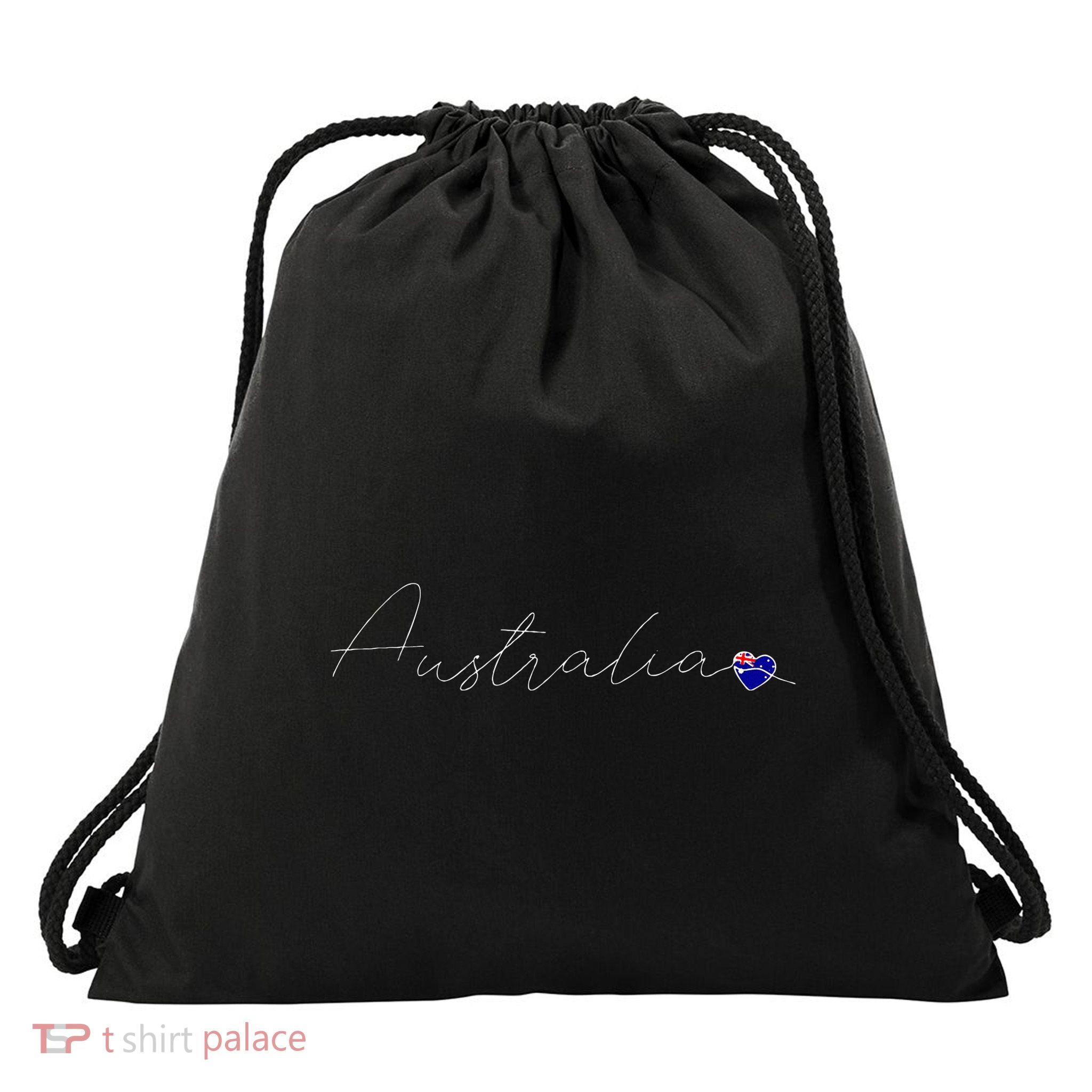 Australia Simple Love Australian Flag Heart On Australia Drawstring Bag