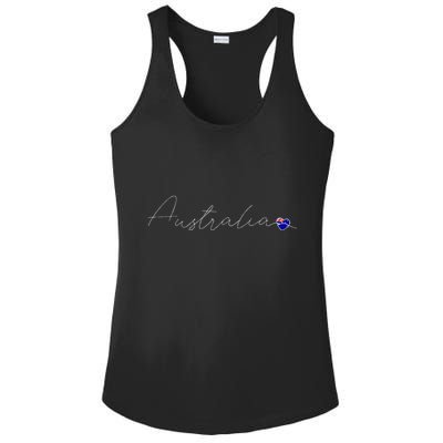 Australia Simple Love Australian Flag Heart On Australia Ladies PosiCharge Competitor Racerback Tank