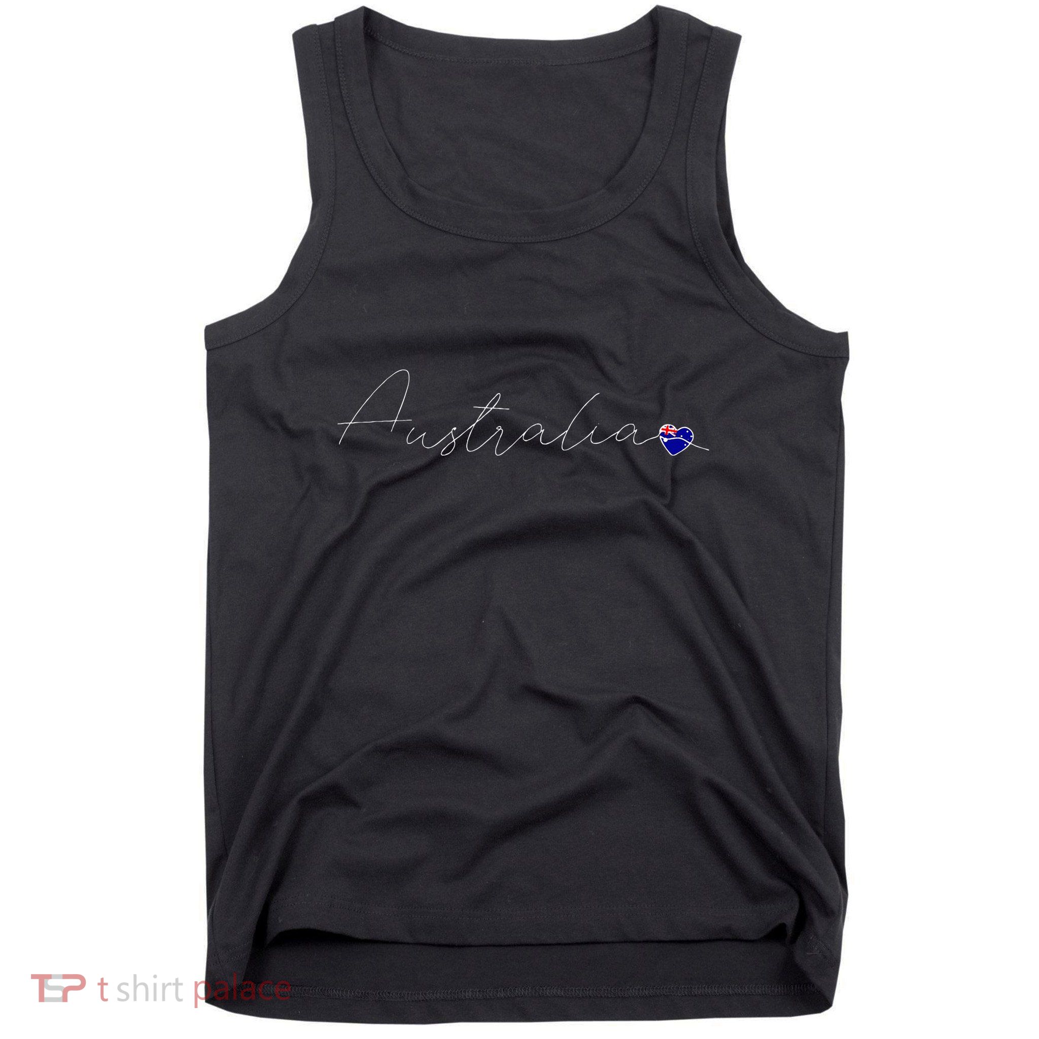 Australia Simple Love Australian Flag Heart On Australia Tank Top