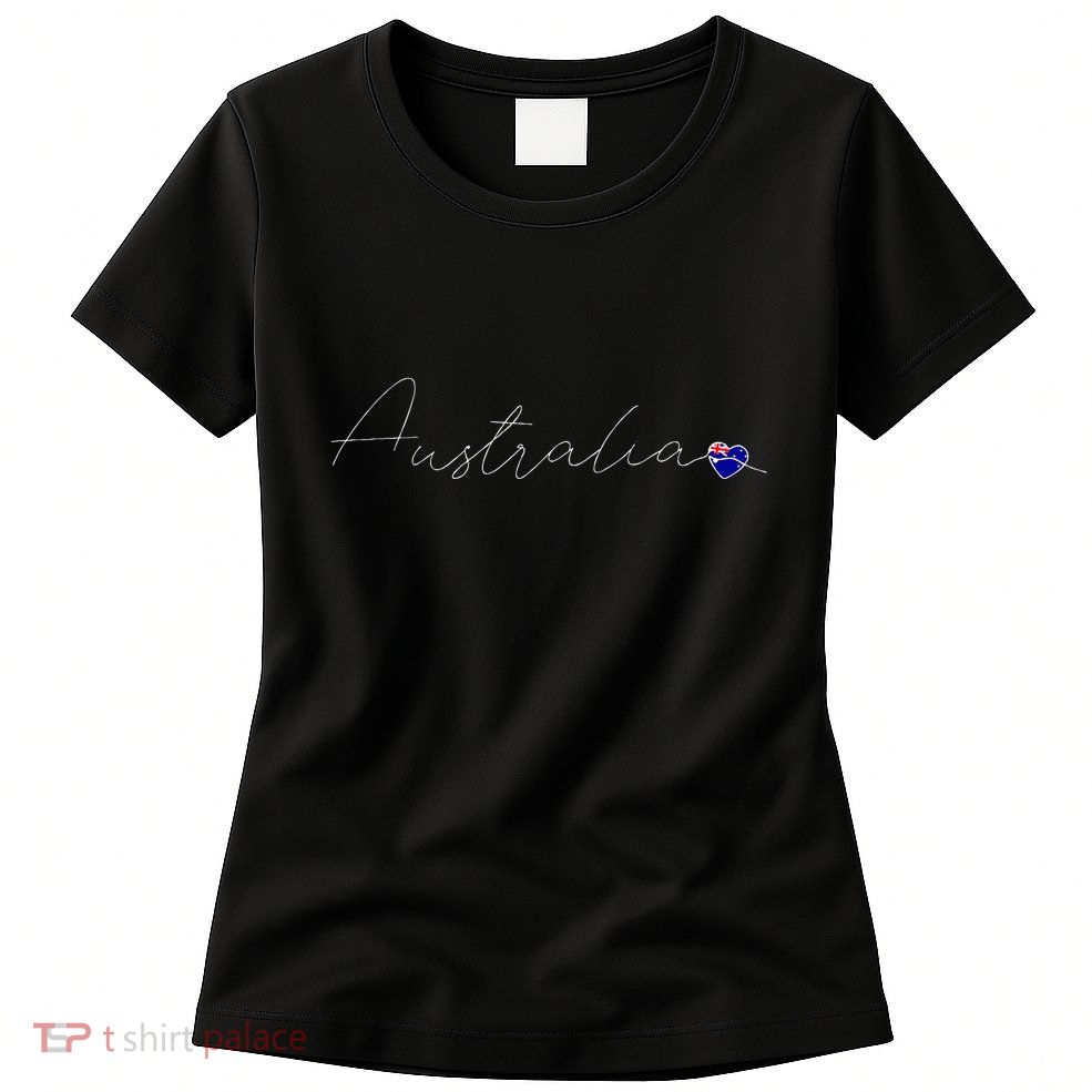 Australia Simple Love Australian Flag Heart On Australia Womens T-Shirt