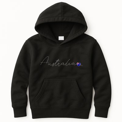 Australia Simple Love Australian Flag Heart On Australia Kids Hoodie