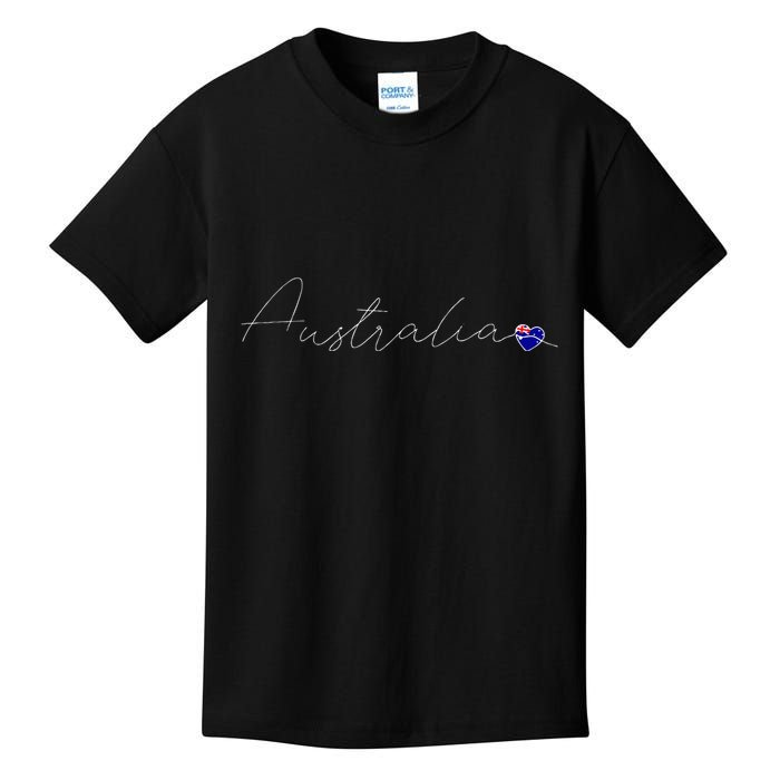 Australia Simple Love Australian Flag Heart On Australia Kids T-Shirt