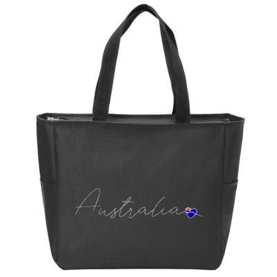 Australia Simple Love Australian Flag Heart On Australia Zip Tote Bag