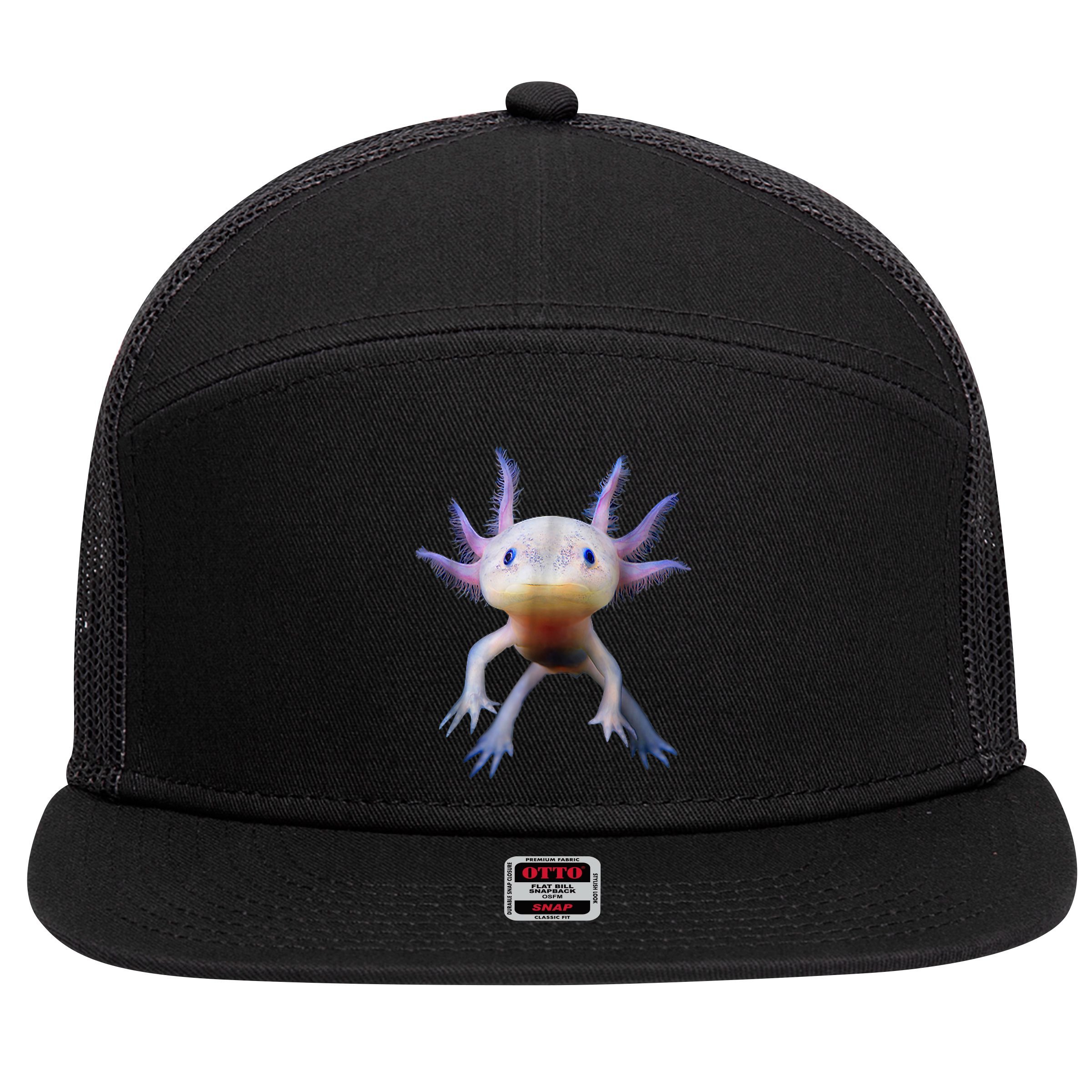 Axolotl Shirt: Limited Edition 7 Panel Mesh Trucker Snapback Hat