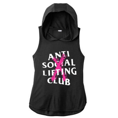 Anti Social Lifting Club Canceled Pink Ladies PosiCharge Tri-Blend Wicking Draft Hoodie Tank