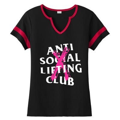 Anti Social Lifting Club Canceled Pink Ladies Halftime Notch Neck Tee