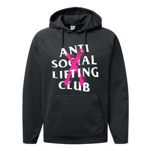 Anti Social Lifting Club Canceled Pink Performance Fleece Hoodie