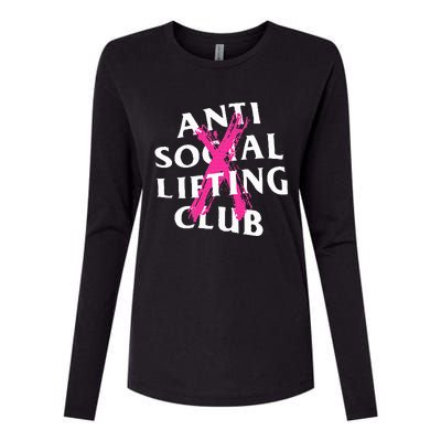 Anti Social Lifting Club Canceled Pink Womens Cotton Relaxed Long Sleeve T-Shirt