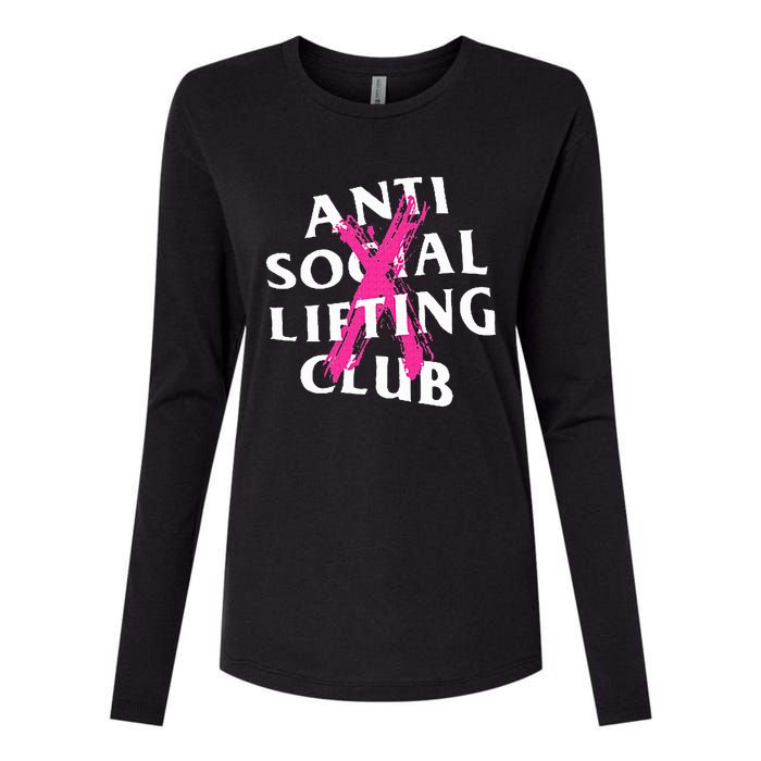 Anti Social Lifting Club Canceled Pink Womens Cotton Relaxed Long Sleeve T-Shirt