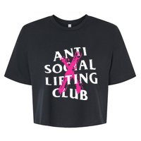 Anti Social Lifting Club Canceled Pink Bella+Canvas Jersey Crop Tee