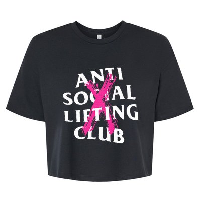 Anti Social Lifting Club Canceled Pink Bella+Canvas Jersey Crop Tee