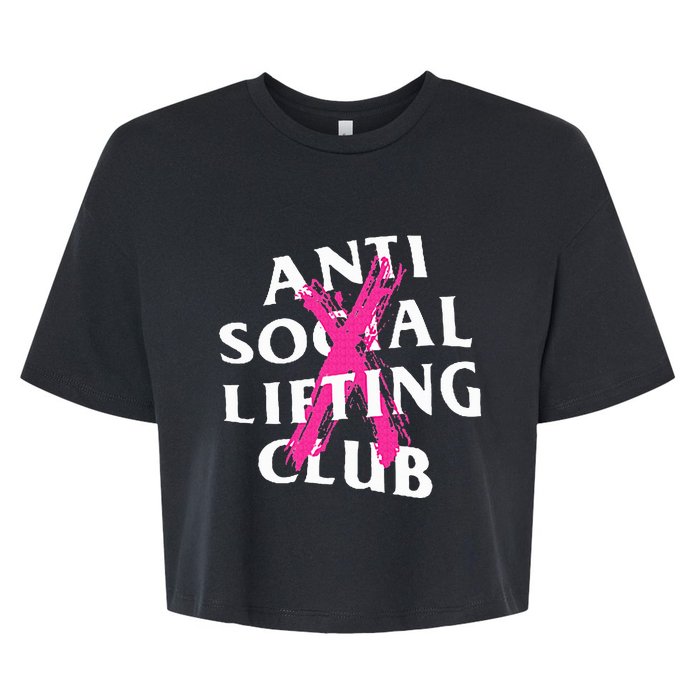 Anti Social Lifting Club Canceled Pink Bella+Canvas Jersey Crop Tee