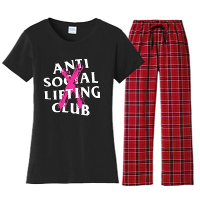 Anti Social Lifting Club Canceled Pink Women's Flannel Pajama Set