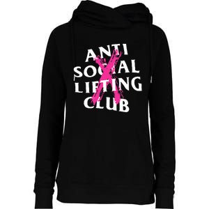 Anti Social Lifting Club Canceled Pink Womens Funnel Neck Pullover Hood