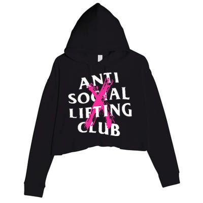 Anti Social Lifting Club Canceled Pink Crop Fleece Hoodie