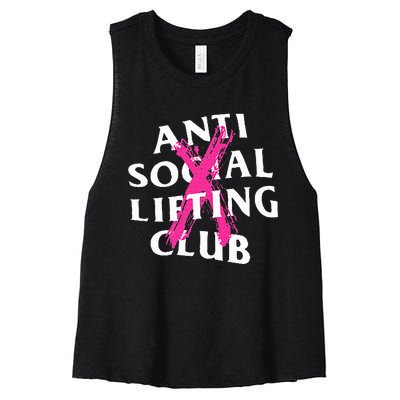 Anti Social Lifting Club Canceled Pink Women's Racerback Cropped Tank