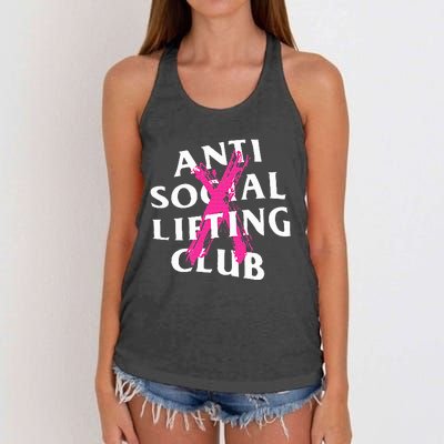 Anti Social Lifting Club Canceled Pink Women's Knotted Racerback Tank