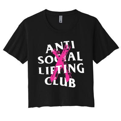 Anti Social Lifting Club Canceled Pink Women's Crop Top Tee